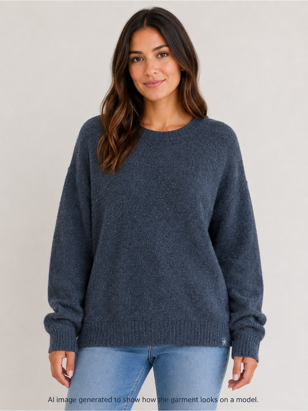 Barefoot Dreams CozyChic Ultra Lite Crew Neck Pullover Sweater Blue Cozy M Tall